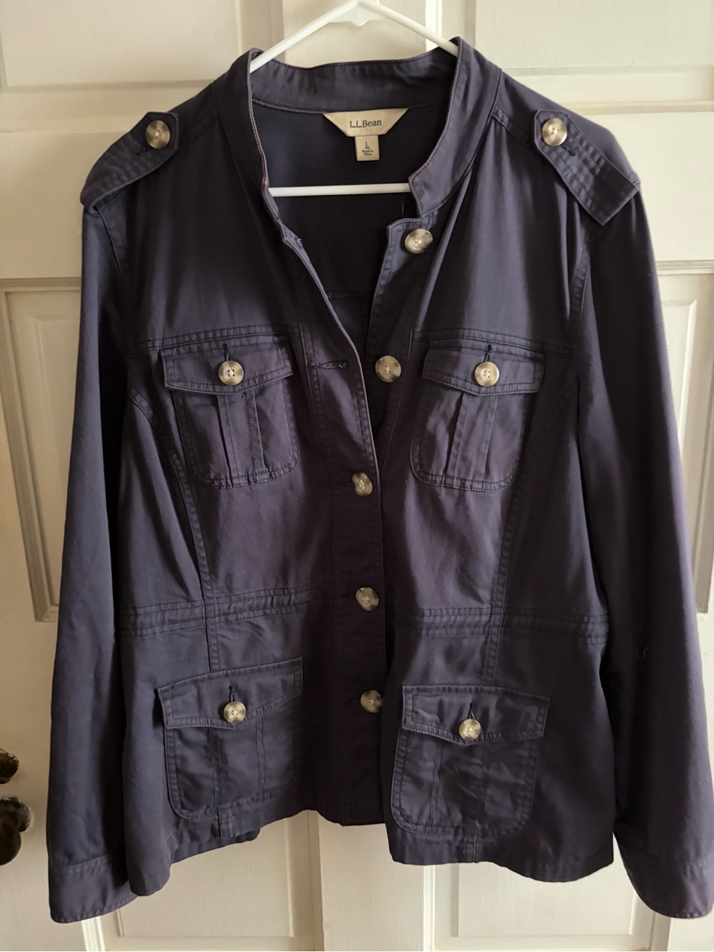 L.L. Bean Navy Utility Jacket with Epaulets